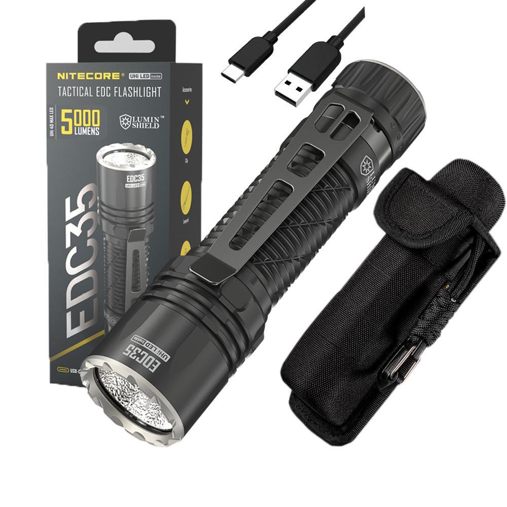 Rechargeable LED Flashlight 5000 Lumens Compact Handheld Torch with UHi40 Max LED