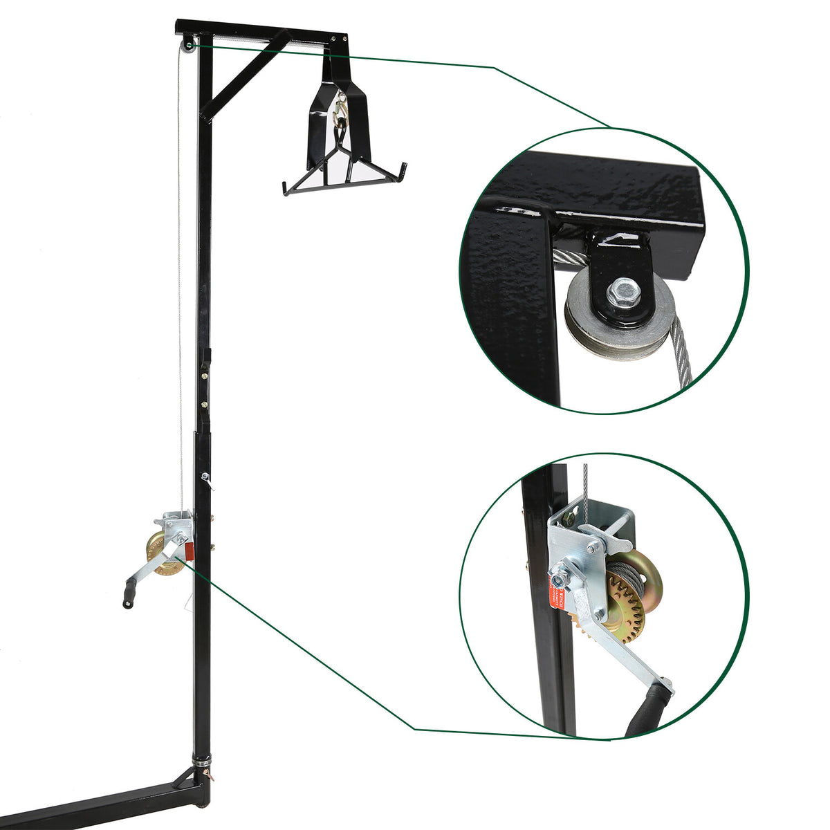 600LB Hitch Mount Deer Game Hoist Winch with Gambrel for Big Game Processing