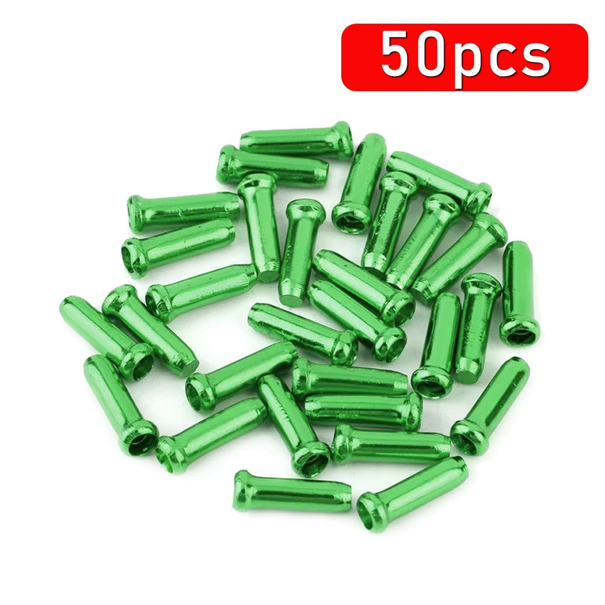 50pcs Aluminum Bicycle Cable End Caps for Brake & Shift Cables - Multi-Color