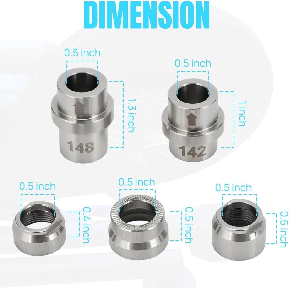 Bike Thru Axle Adapter Kit for Wahoo KICKR Core & V4 (2018+), Stainless Steel