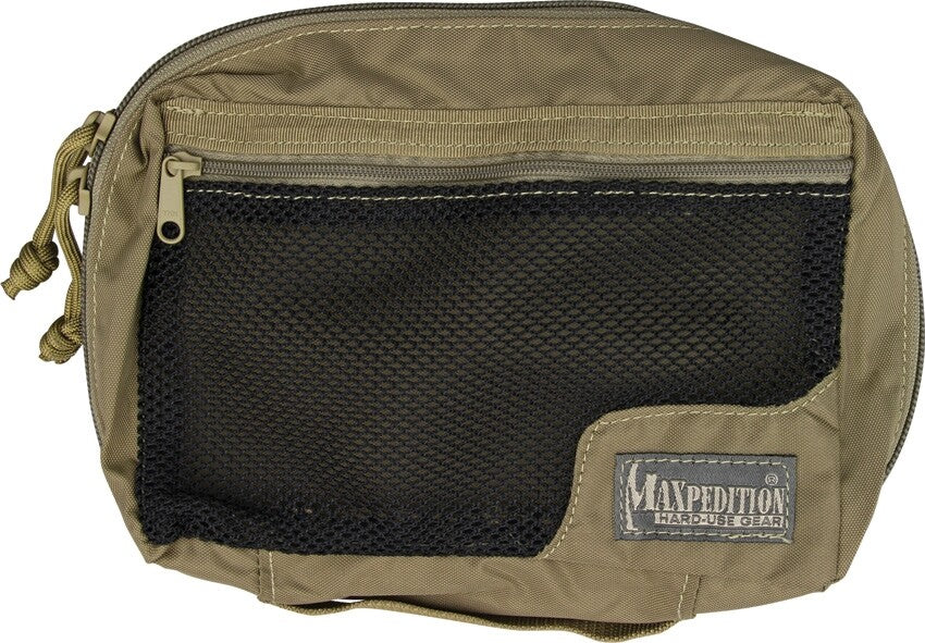 Maxpedition Khaki Nylon First Aid Pouch with Mesh Organizer - Compact Medical Kit