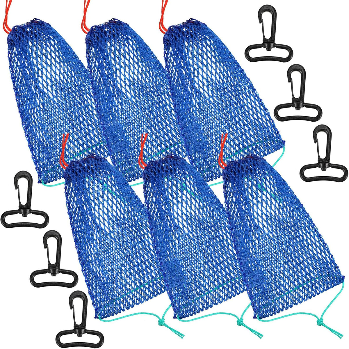 Crab Trap Bait Bags with Lockers - 6 Pcs Portable Fishing Mesh Bags