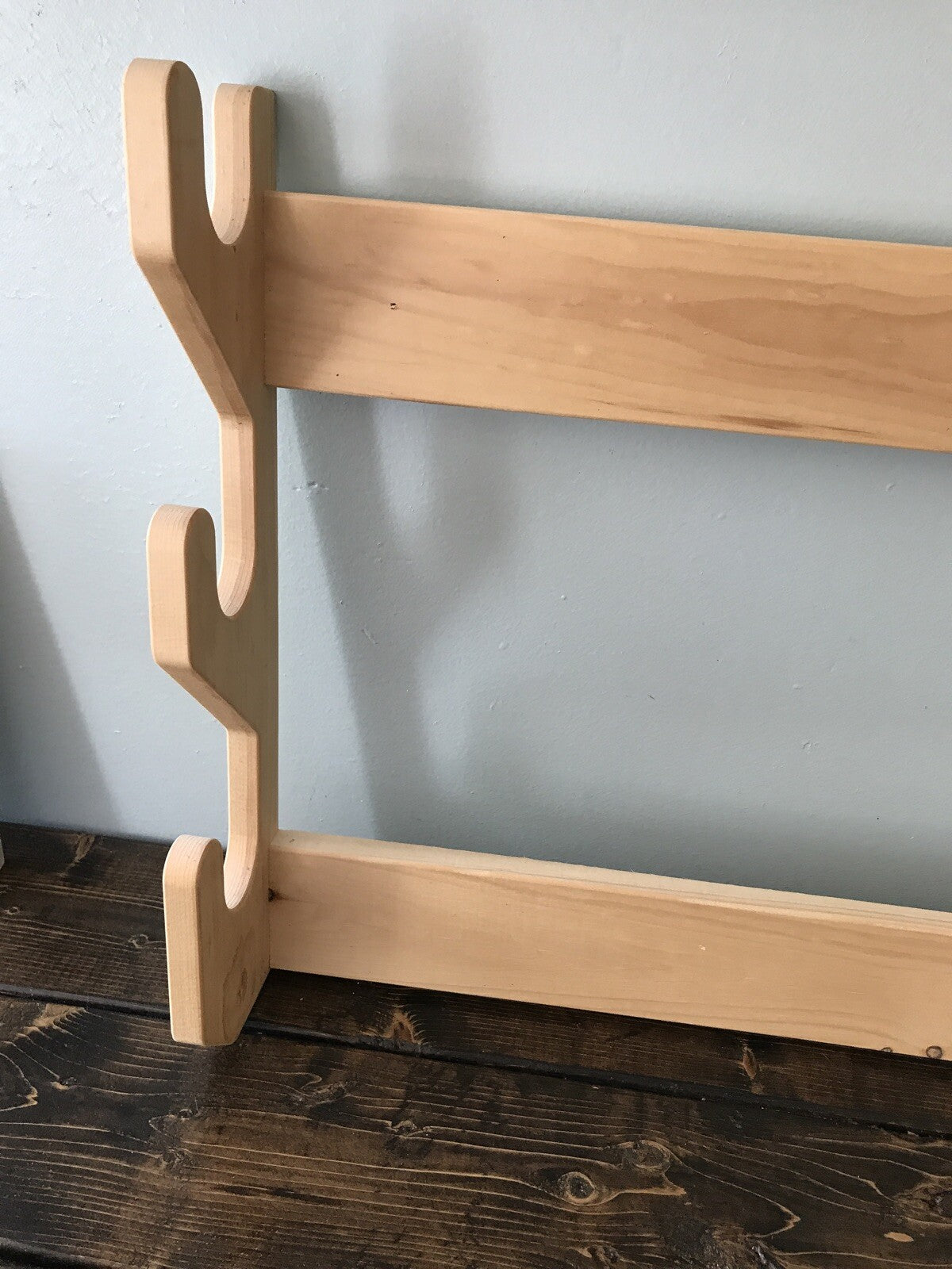 Unfinished Amish-Made Solid Pine Gun Rack Wall Mount - Fits Rifles & Shotguns