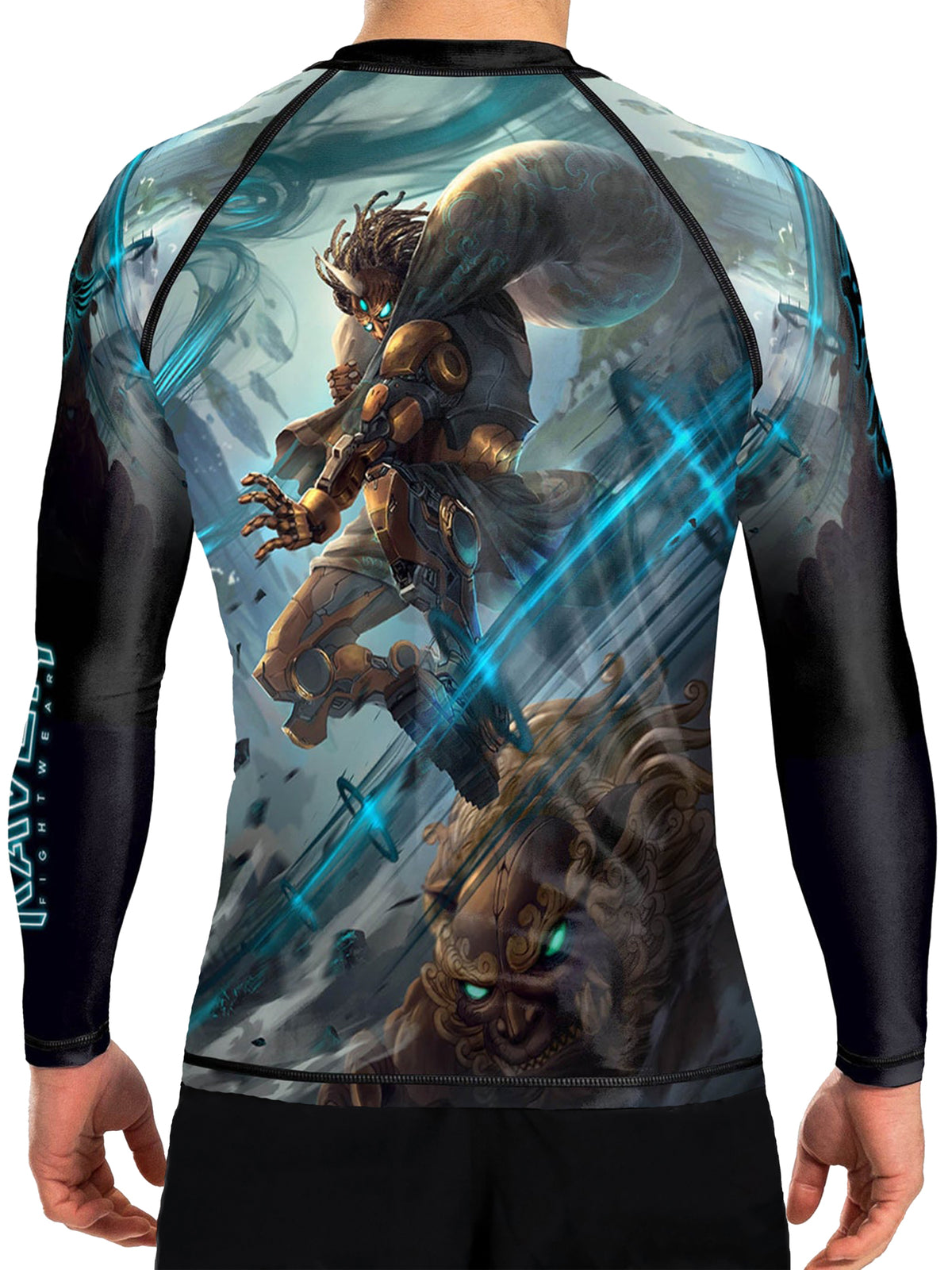 Men's Cybernetic Fujin God of Wind MMA Rash Guard - Black, Breathable & Durable