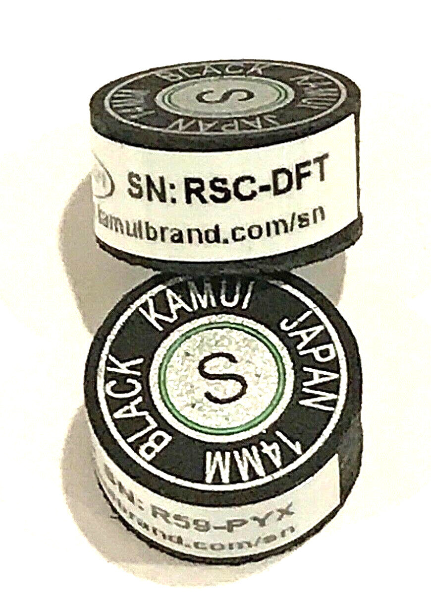 Kamui Black Pool Cue Tip Soft - 14mm, 100% Pigskin Leather