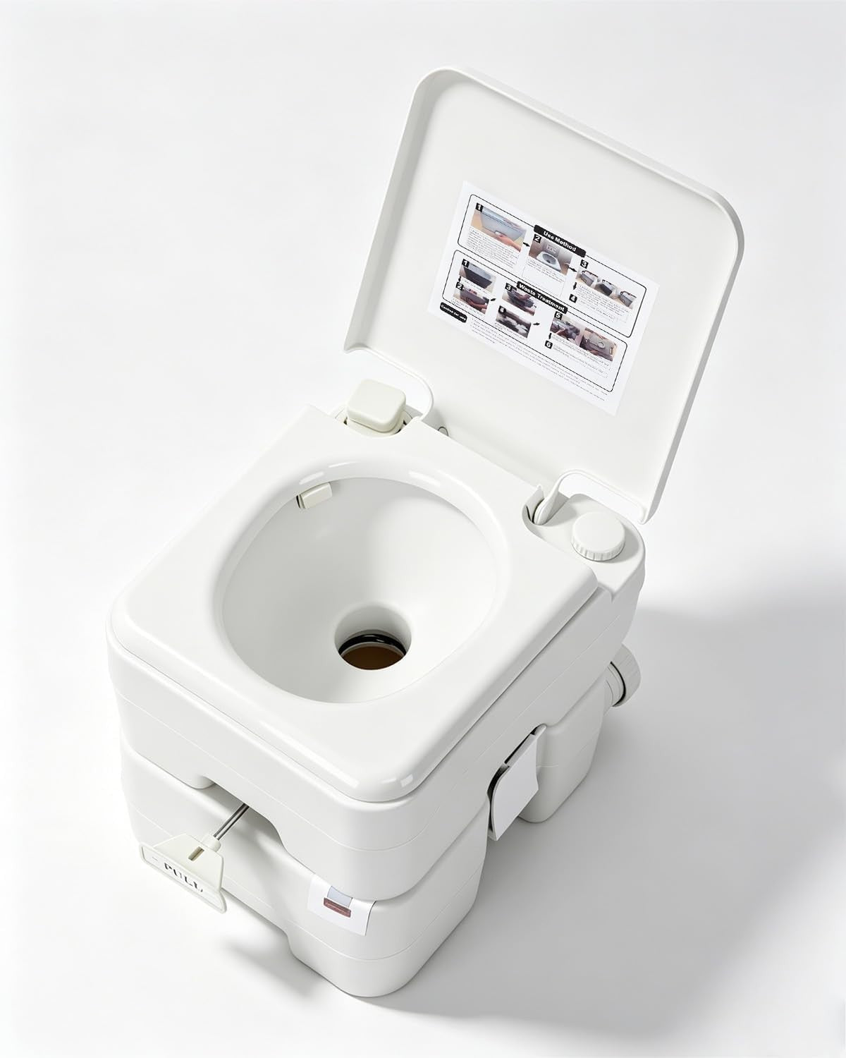 Portable Toilet 5.3 Gallon with 3-Outlet Flush for Camping RV Travel