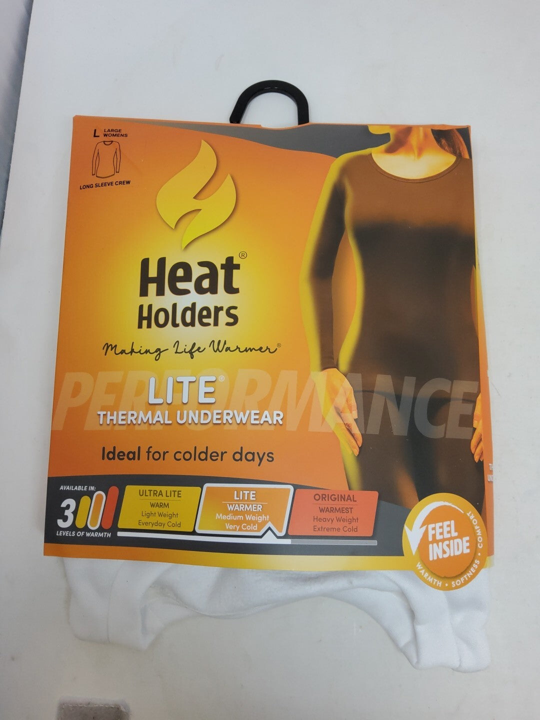 Heat Holders Women's Long Sleeve Crew Thermal Underwear - White, Size L