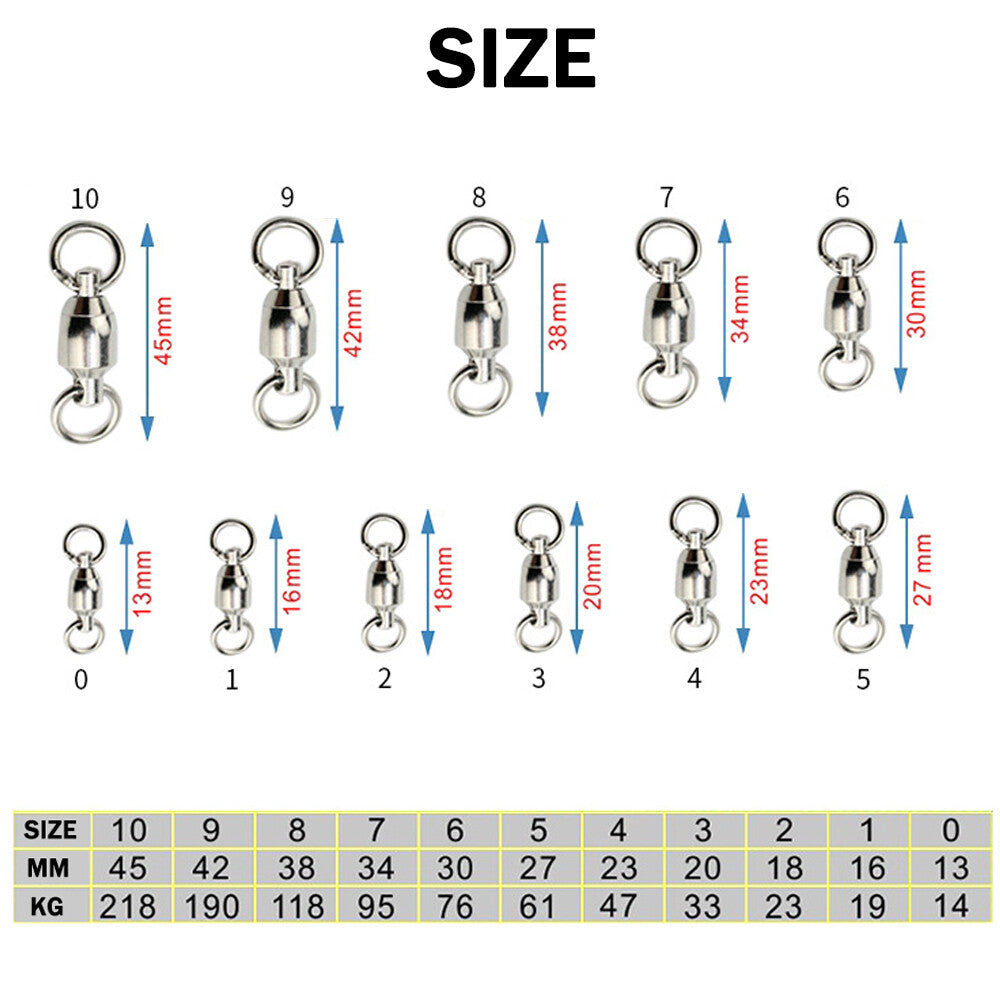 Heavy Duty Fishing Swivels Ball Bearing Barrel Swivel Sea Fishing Gear