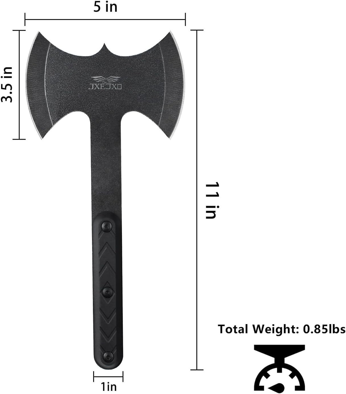 Throwing Axes and Tomahawks Set - Double Bite, 11-Inch Stainless Steel, with Sheaths