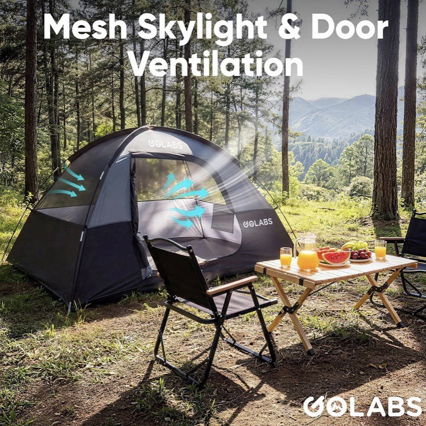 2 Person Camping Tent with Mesh Top & Easy Setup - Waterproof Lightweight Shelter