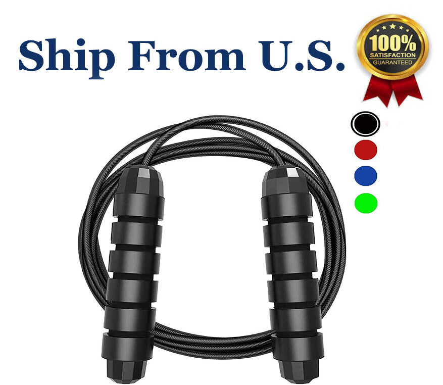Tangle-Free Adjustable Steel Handle Jump Rope for Cardio Workout Gym