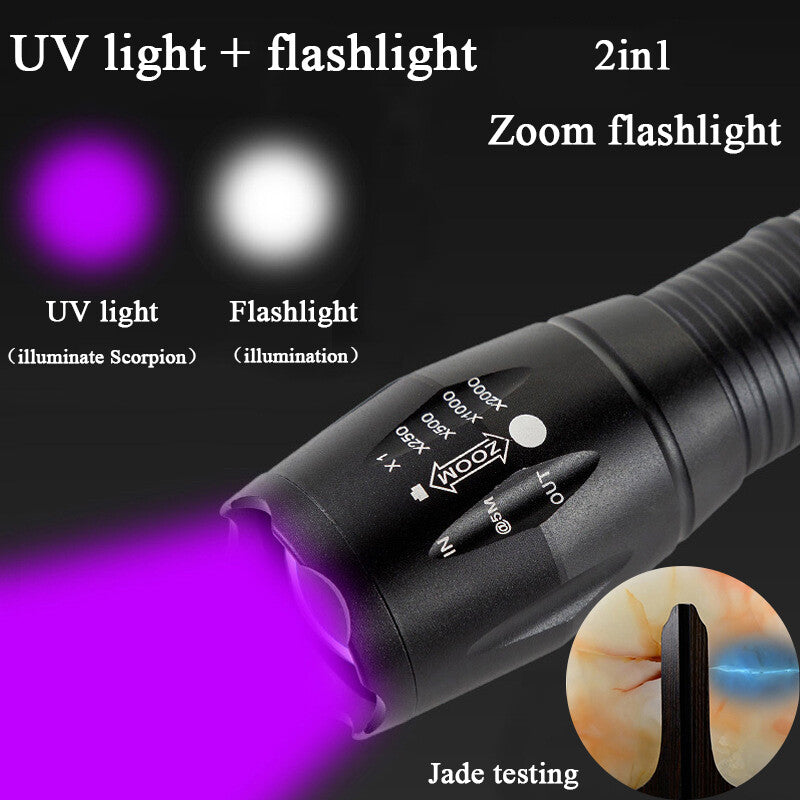 High Power UV Flashlight 990000lm Blacklight Torch for Currency Detection
