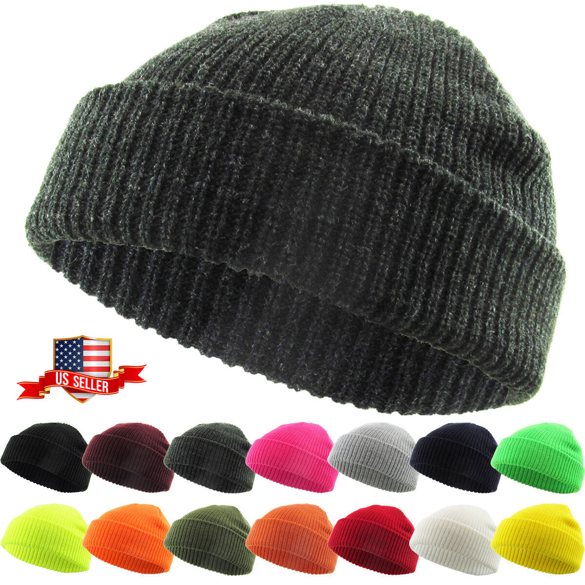 Warm Winter Knit Cuff Beanie Hat for Skiing and Outdoor Activities