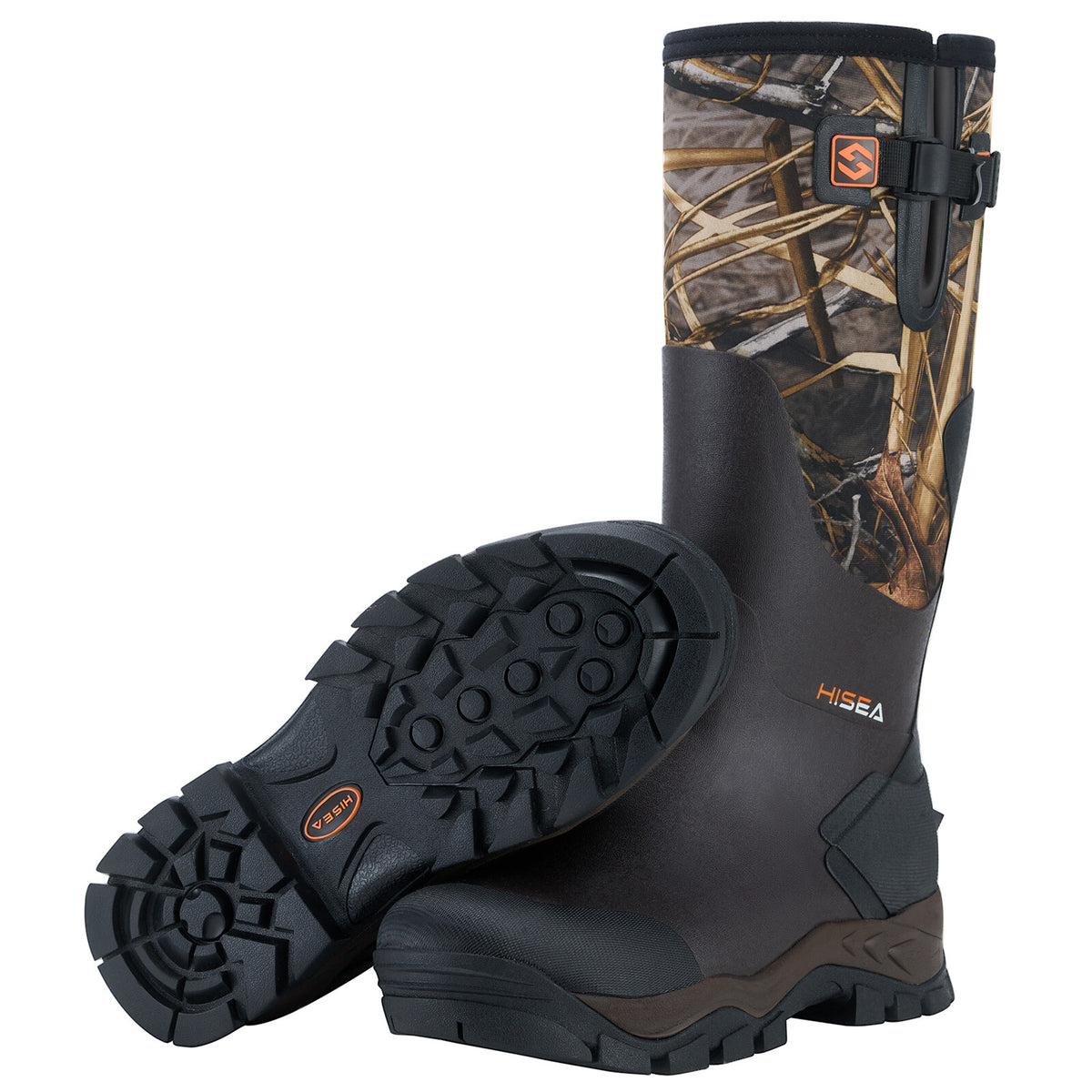 Men's Waterproof Insulated Hunting Boots - Neoprene Rubber Work Rain Boots