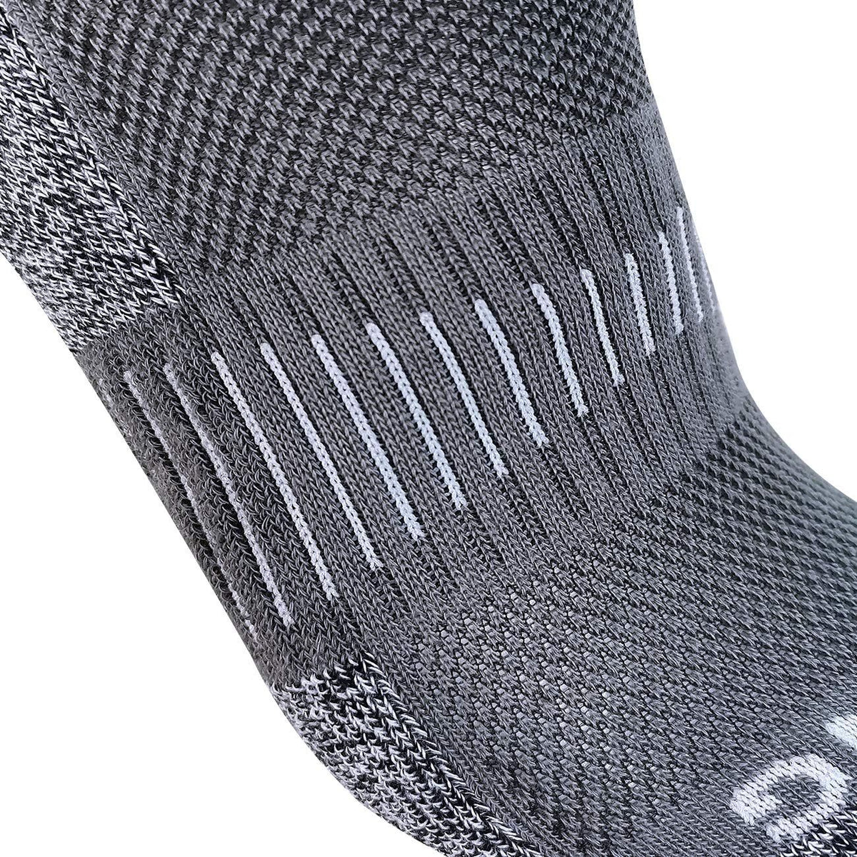 Men's Athletic Cushioned Low Cut Ankle Running Socks - Grey, Size 6-12