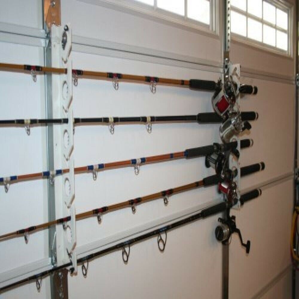 Fishing Rod Rack Wall Mount & Ceiling Storage Organizer for Up to 10 Rods