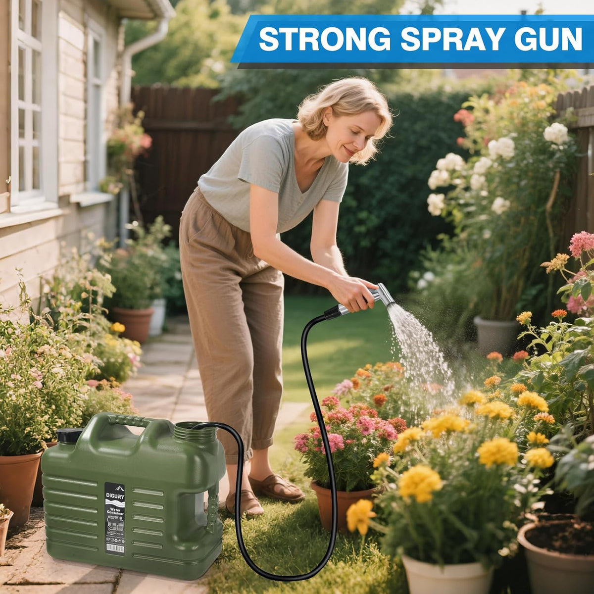 Portable Camping Shower with 7-Gallon Water Jug & Rechargeable Pump