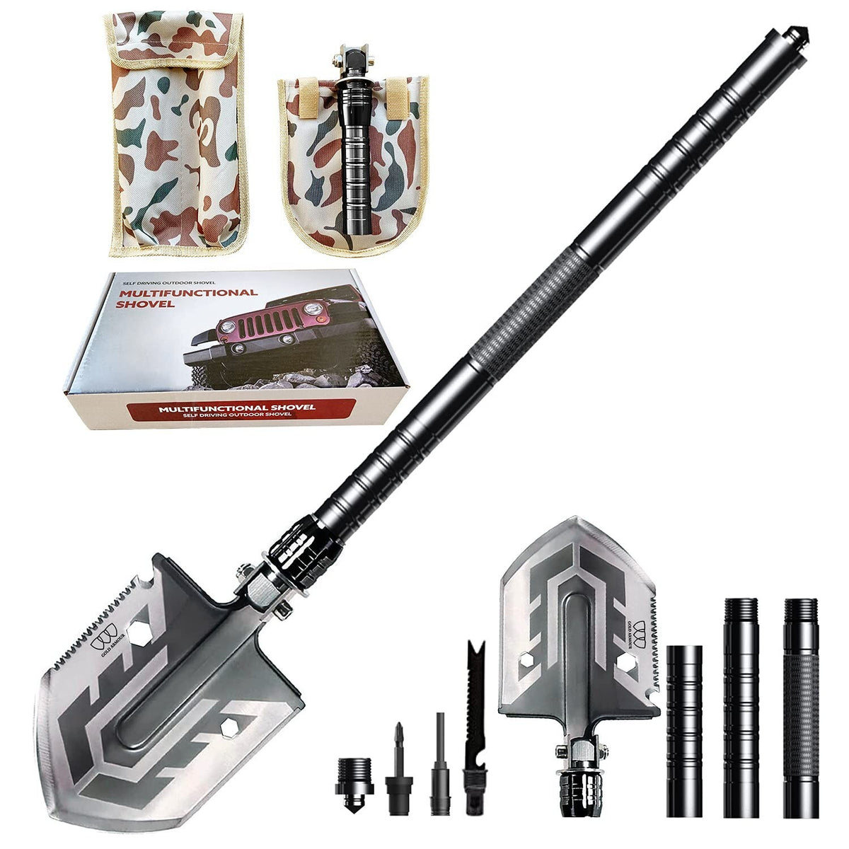 Military Folding Entrenching Shovel for Camping & Snow Removal