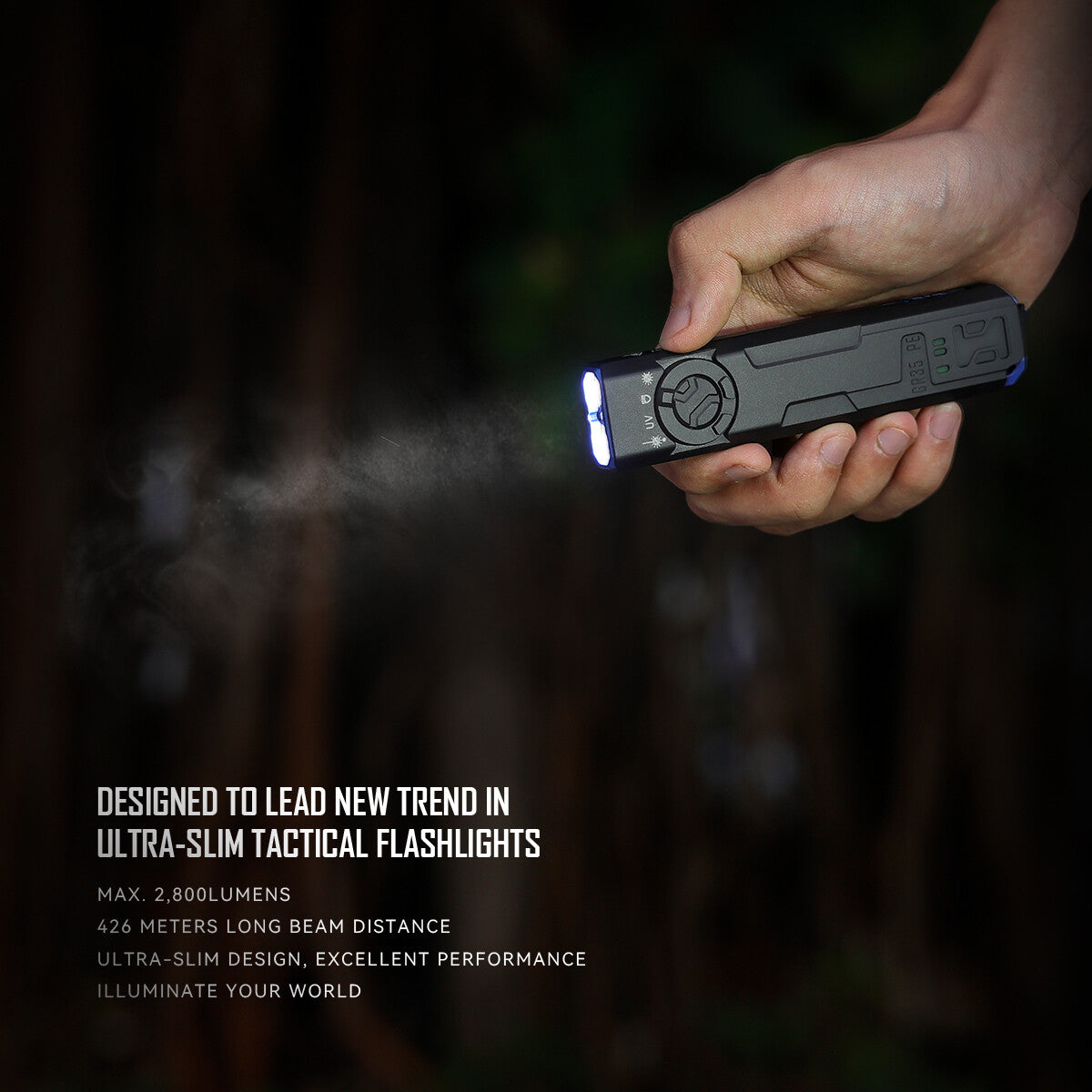 IMAlent GR35 EDC Tactical Flashlight 2800 Lumen UV Light Red Blue Strobe