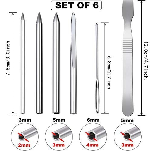 6 Pieces Paracord Stitching Set with Stainless Steel Needles for Outdoor Crafting