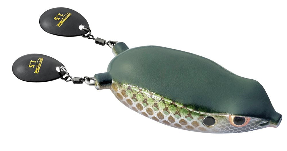 Fishing Topwater Frog Lure with Colorado Blade Legs - Multiple Colors