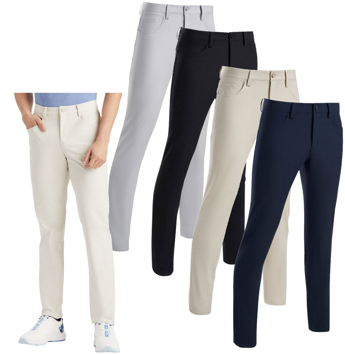 Men's Golf Pants 5 Pocket Stretch Straight Leg Performance Pants