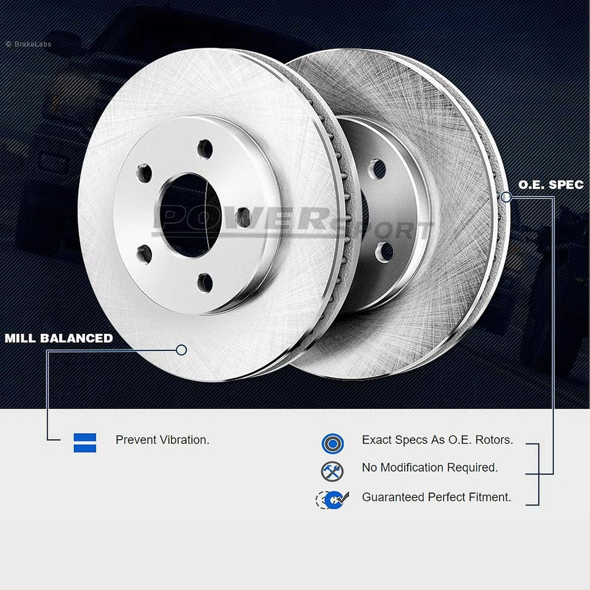 Ceramic Brake Pad & Rotor Kit for Cars, Trucks, SUVs - Direct Fit, Low Dust