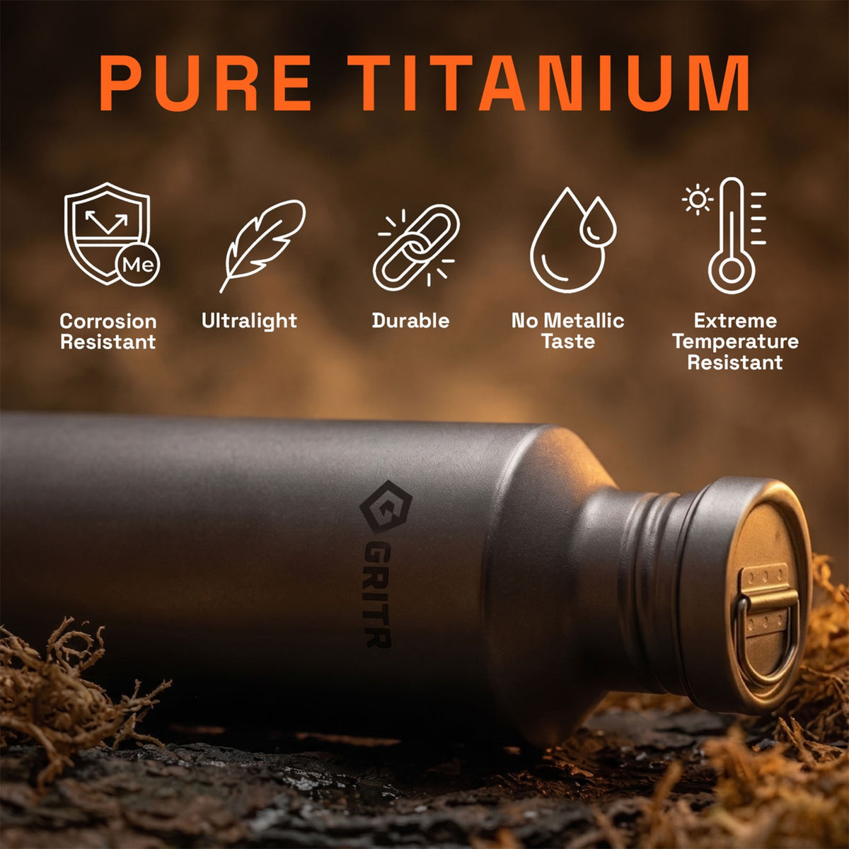 Titanium Reusable Water Bottle 24oz Leakproof Sport Hydration Bottle