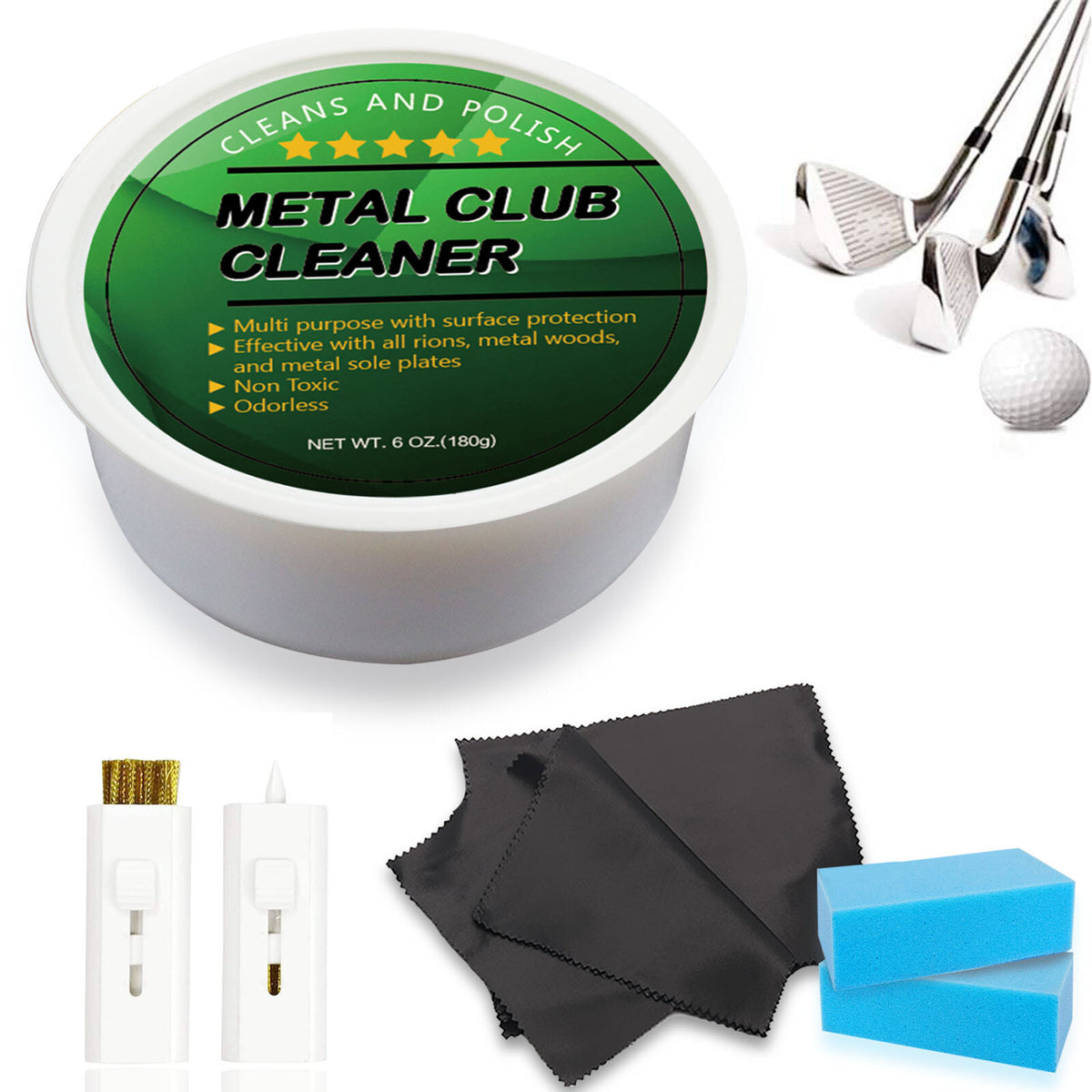 Golf Club Cleaner Set Scratch Remover & Groove Brush