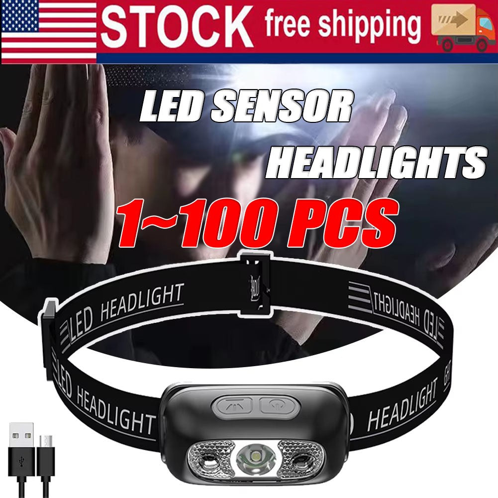 Rechargeable LED Headlamp Waterproof Head Torch for Camping and Outdoor Activities