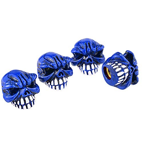 Car SUV Bike Truck Skull Valve Stem Cap 4 Pack - Tire Valve Covers