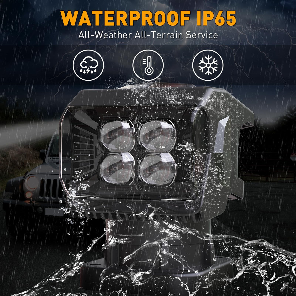 Remote Control LED Spotlight for Truck Off-Road Search Light 50W 360°