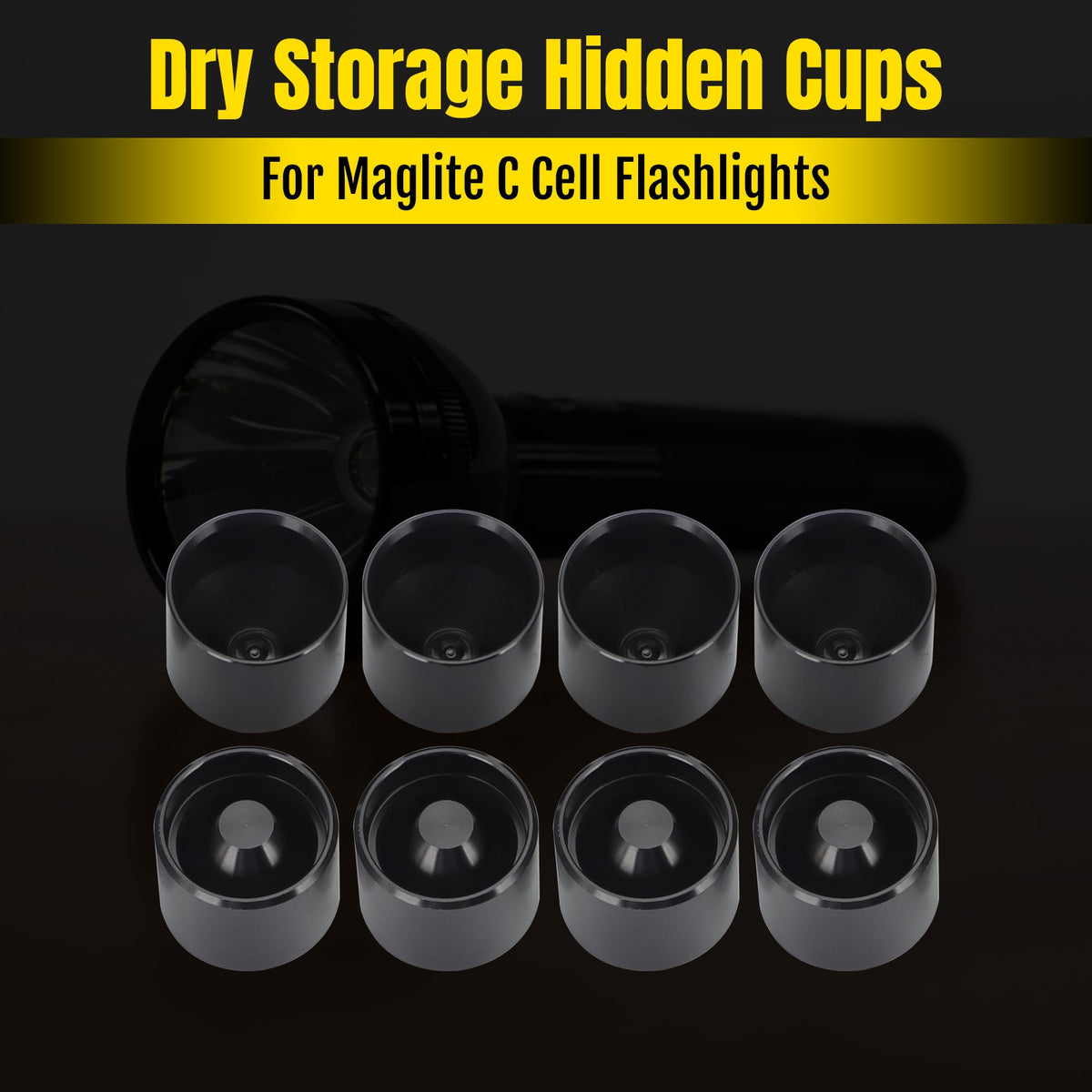 Maglite C Cell Anodized Aluminum Non-Freeze Storage Cups - Set of 8