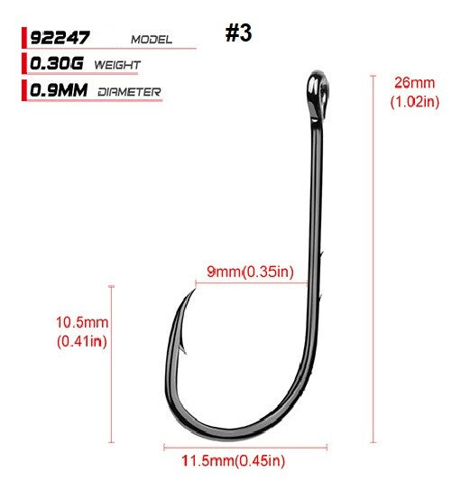 High Carbon Steel Baitholder Fishing Hooks Assortment - Multiple Sizes & Quantities