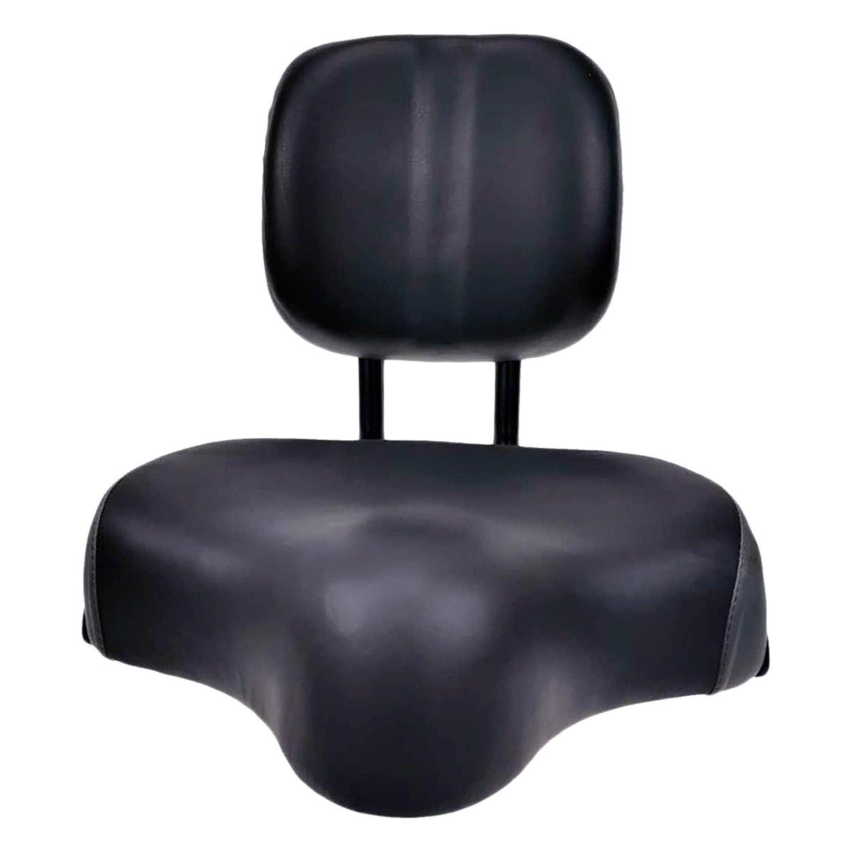 Heavy Duty Bicycle Saddle Seat with Backrest - Wide Comfort Leather Cushion