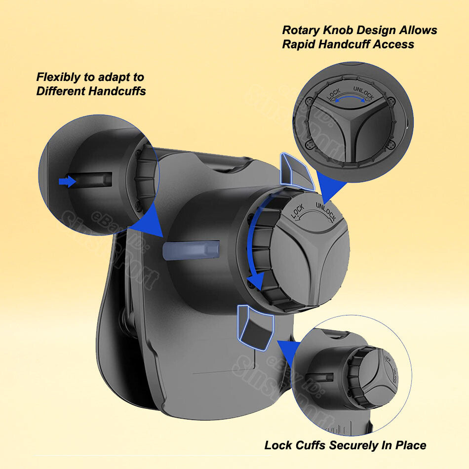 Police Duty Handcuff Holster Fit S&W ASP CTS Peerless Chain Handcuffs
