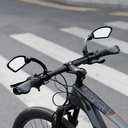 Bike Handlebar Rear View Mirrors Pair - Adjustable Rectangle Back Mirrors for E-Bike & Bicycle