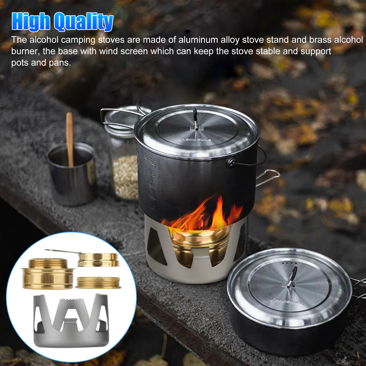 Portable Alcohol Camping Stove Burner for Backpacking Hiking Cooking