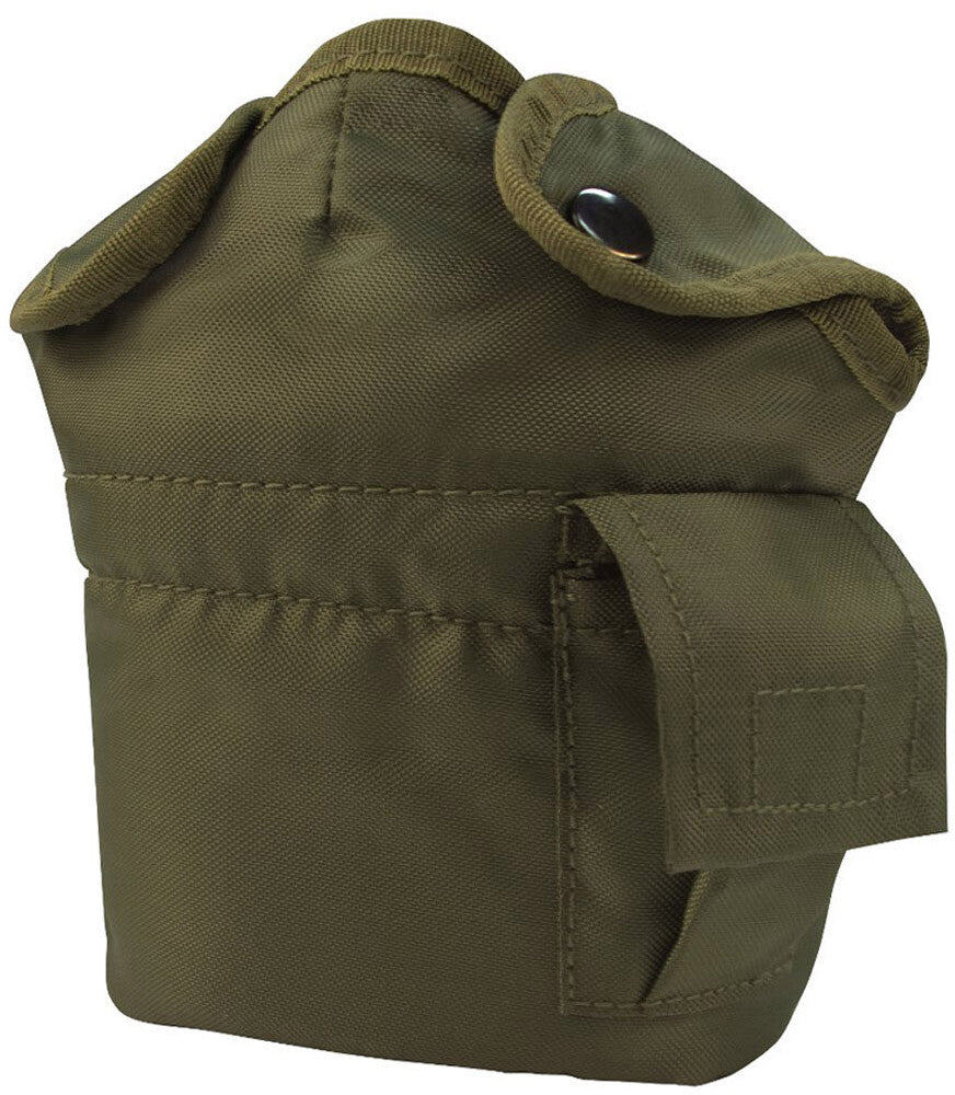 Military 1 Quart Canteen Cover with Clips Waterproof Fleece-Lined Camping Gear