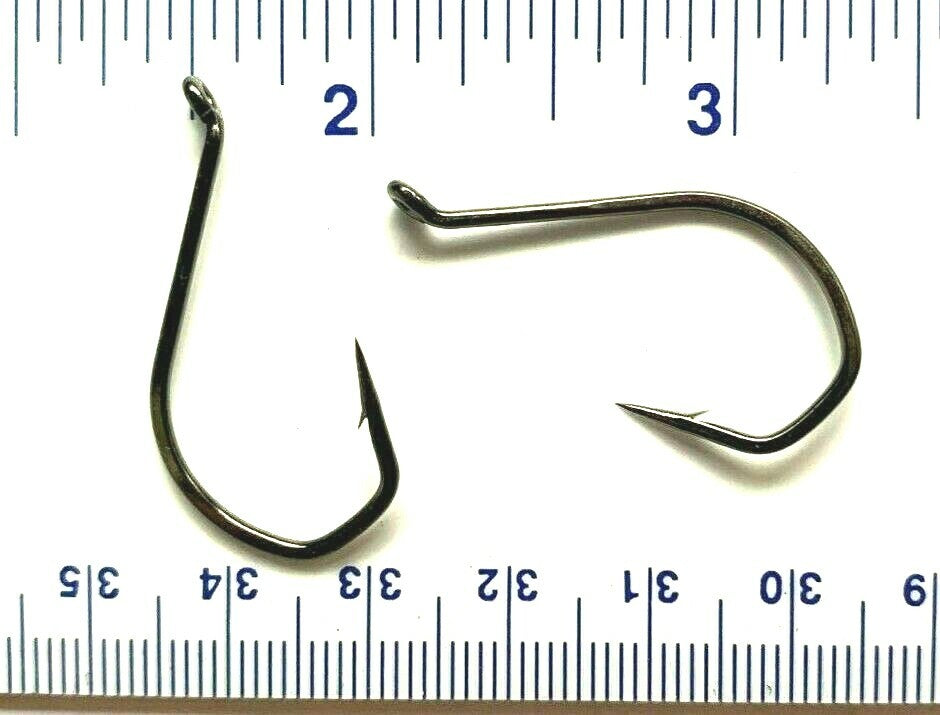 Saltwater Fishing Hooks - Black Nickel Octopus Bait Hooks Size 2/0, 50 Pack
