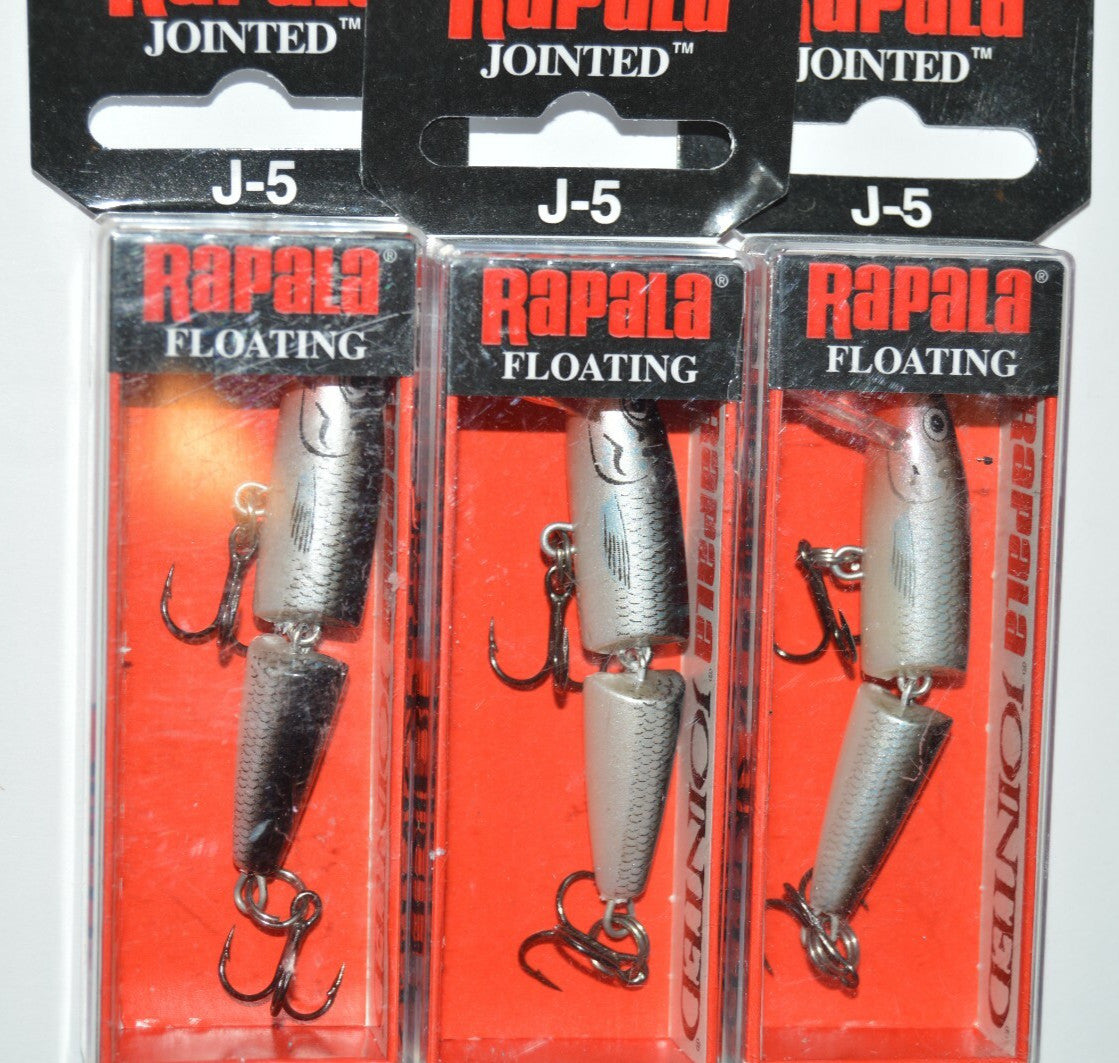 Rapala J-5 J05 S Silver Floating Minnow Lure 2" 1/8 Oz - Fishing Tackle