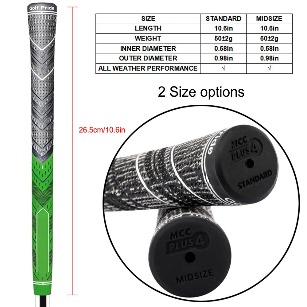 Golf Club Grip 13-Pack Anti-Slip Natural Rubber Customizable Sizes & Colors