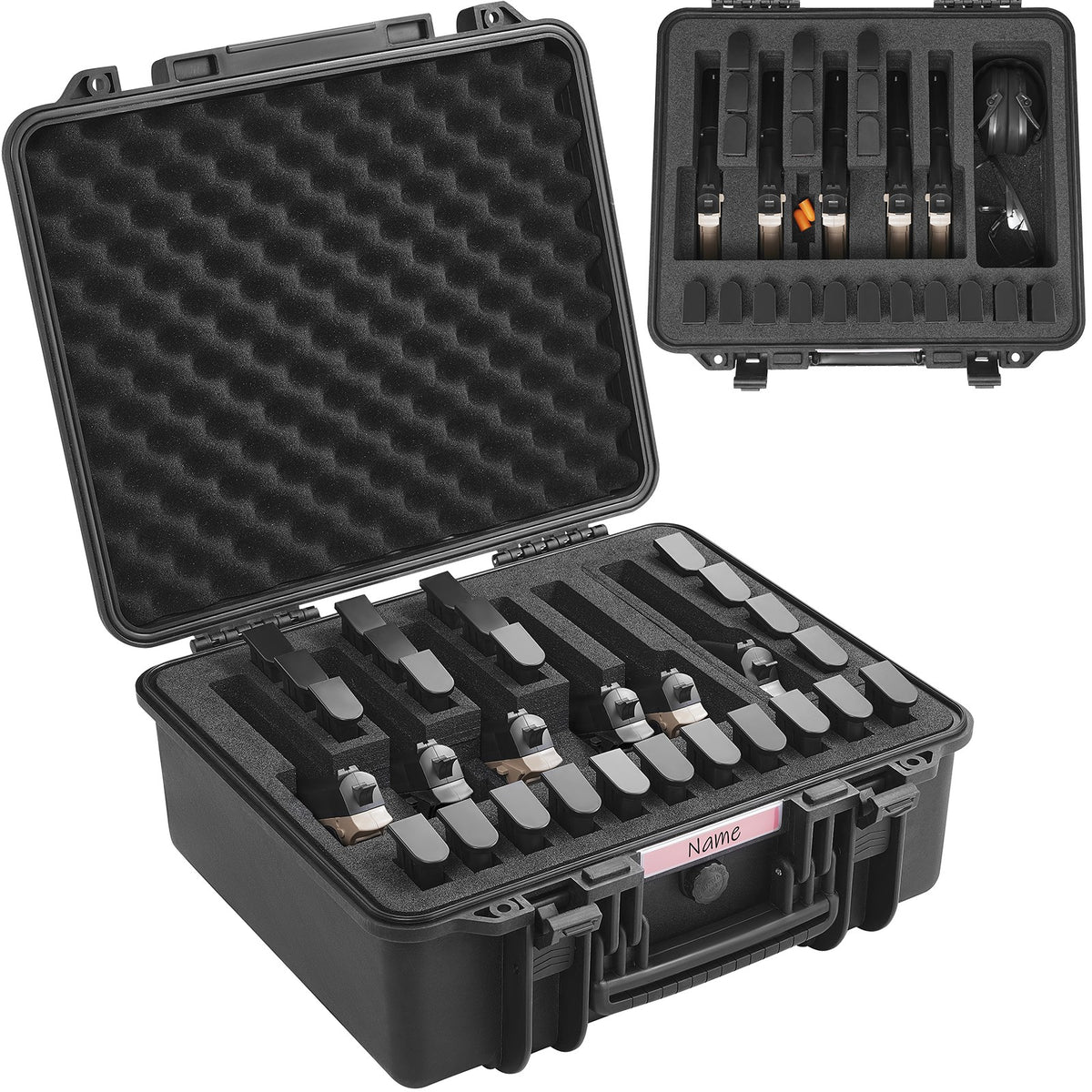 Hard Pistol Case for 6 Pistols Waterproof Lockable Gun Storage Case