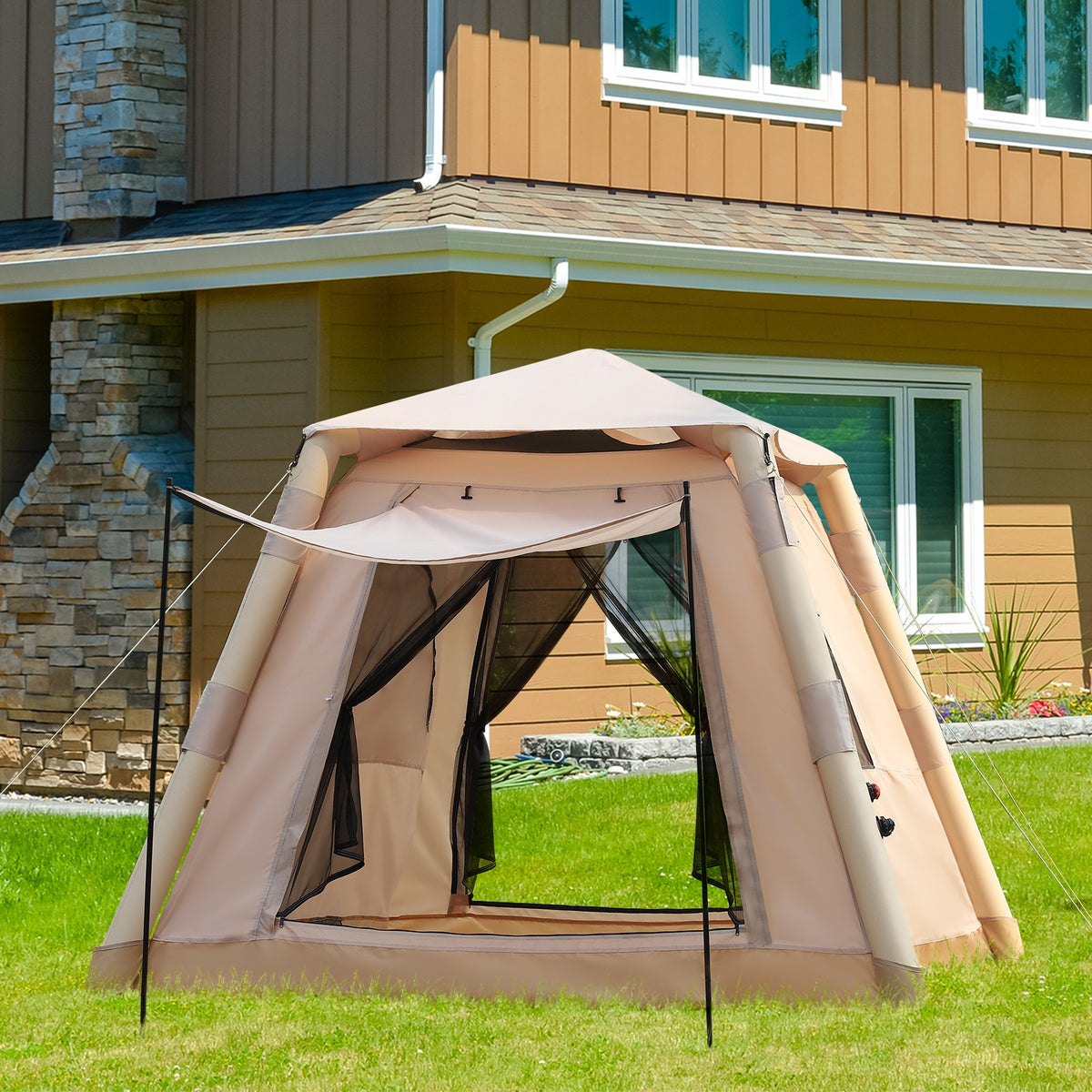 Inflatable Camping Tent for 2-4 People, Quick Setup Air Tent