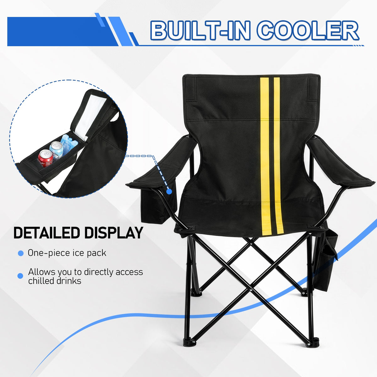 Heavy Duty Portable Camping Chair with Foldable Design for Indoor Outdoor Use