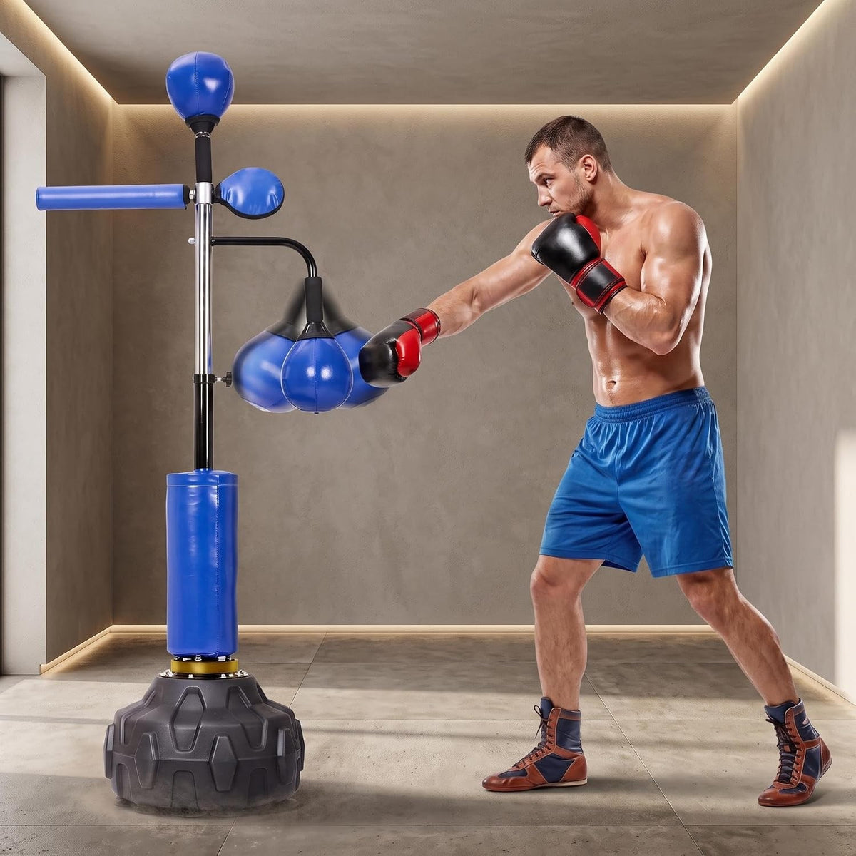 4-in-1 Freestanding Punching Bag Stand for Boxing & Kickboxing Training