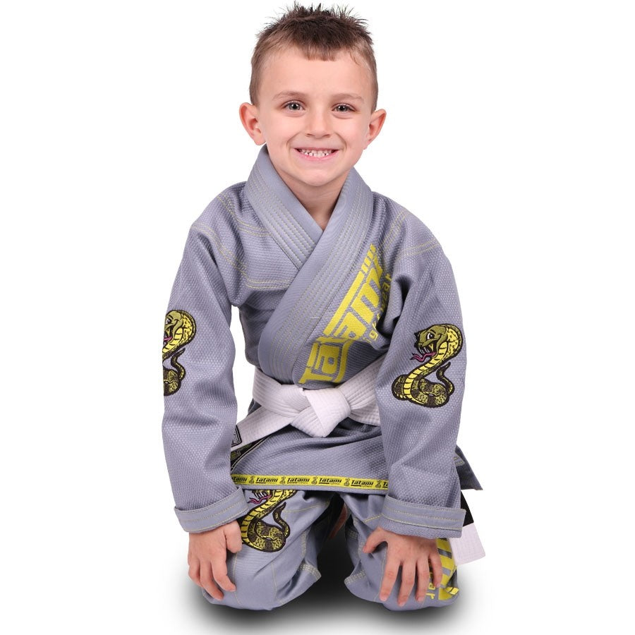 Kids Animal BJJ Gi - Gray, Fun and Durable Cotton Martial Arts Uniform