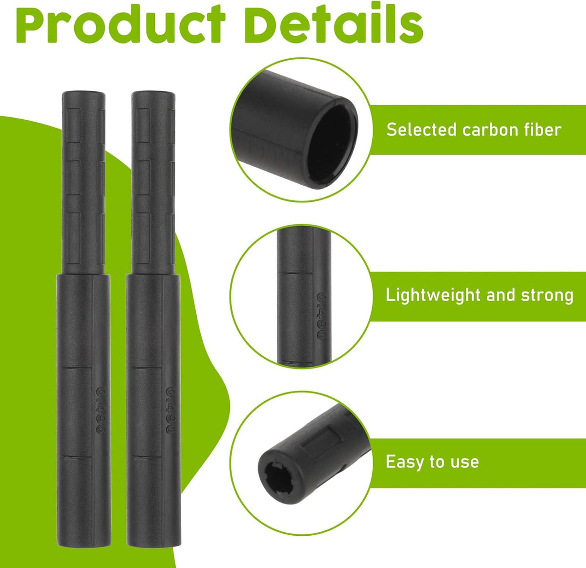 Golf Club Shaft Extension Rod - 5 Inch Carbon Fiber Putter Extender
