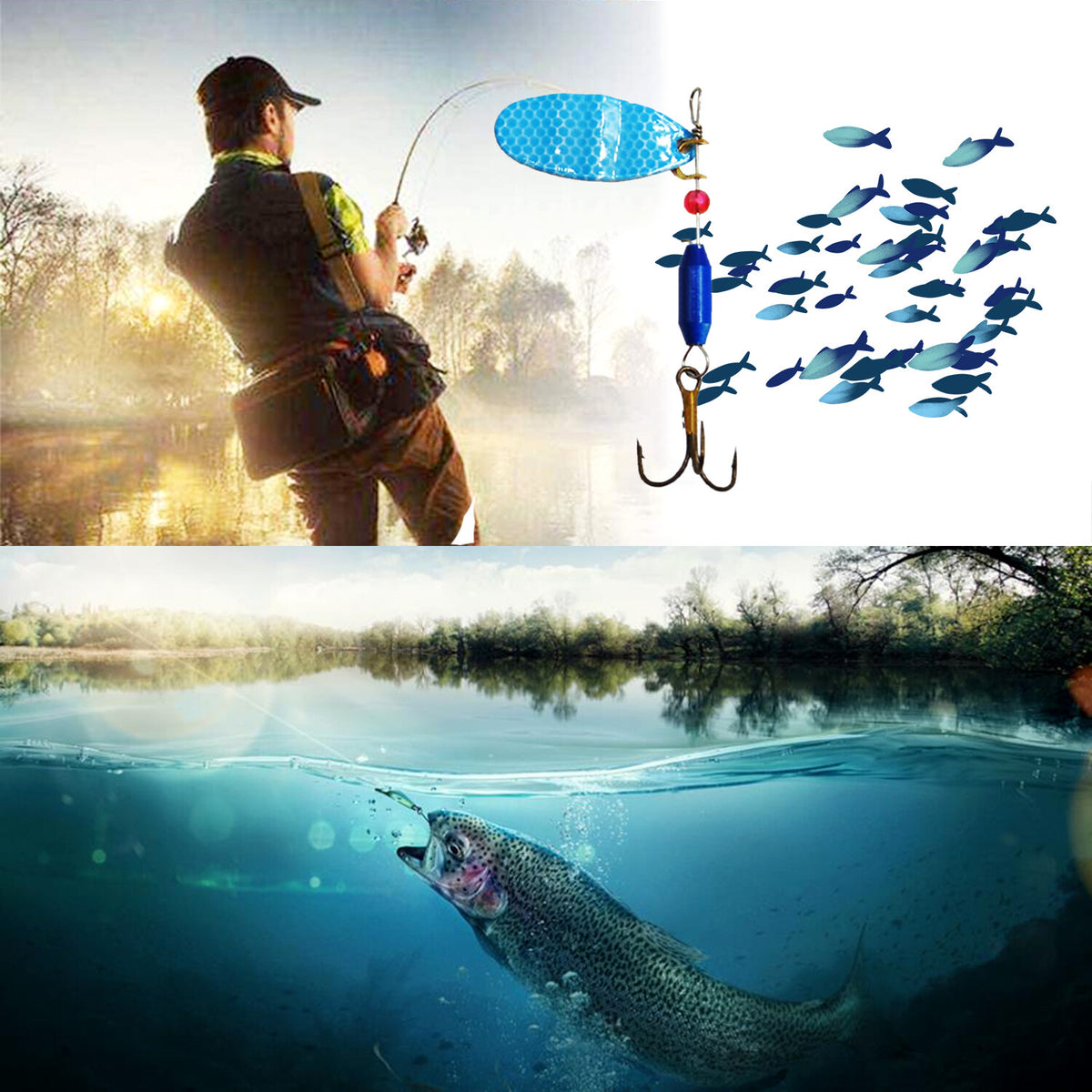30PCS Metal Spinner Baits Fishing Lures Set for Bass Trout & Saltwater