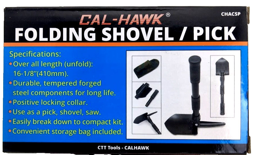 Multi-Function Folding Shovel with Saw and Pick for Camping & Survival